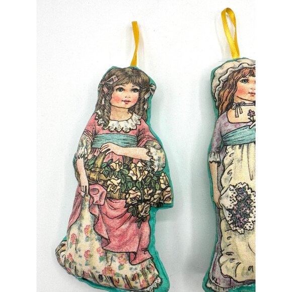 Vintage Fabric Printed Cloth Stuffed Dolls Ephemera Ornaments - Picture 2 of 5